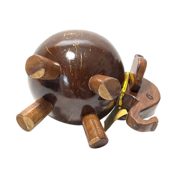 Hand Carved Wooden Elephant Bowl - Picture 10 of 12